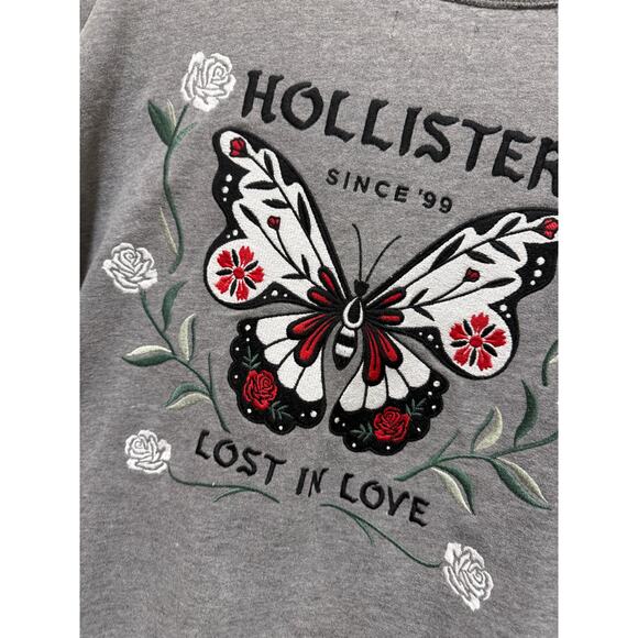 VTG Hollister Embroidered lightweight Sweatshirt Butterfly   Size Medium - Picture 6 of 6